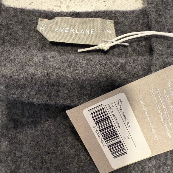 Everlane The Cozy Stretch Tank Heathered Charcoal Gray Wool Yak Blend Medium - Picture 5 of 8